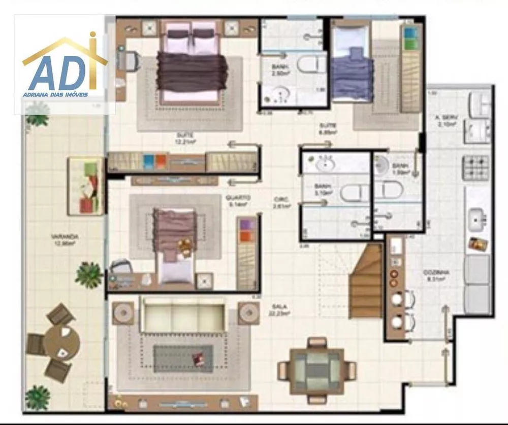Cobertura, 4 quartos, 187 m² - Foto 6