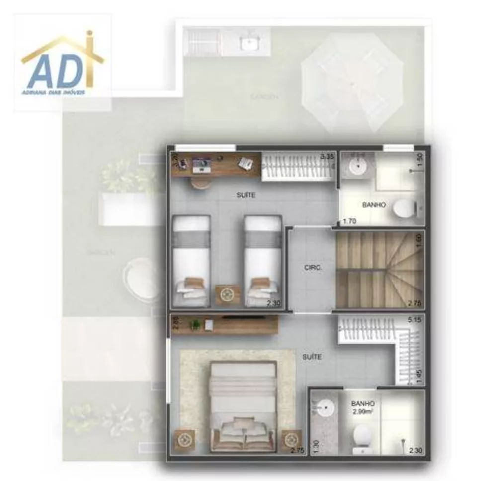 Casa de Condomínio, 2 quartos - Foto 1