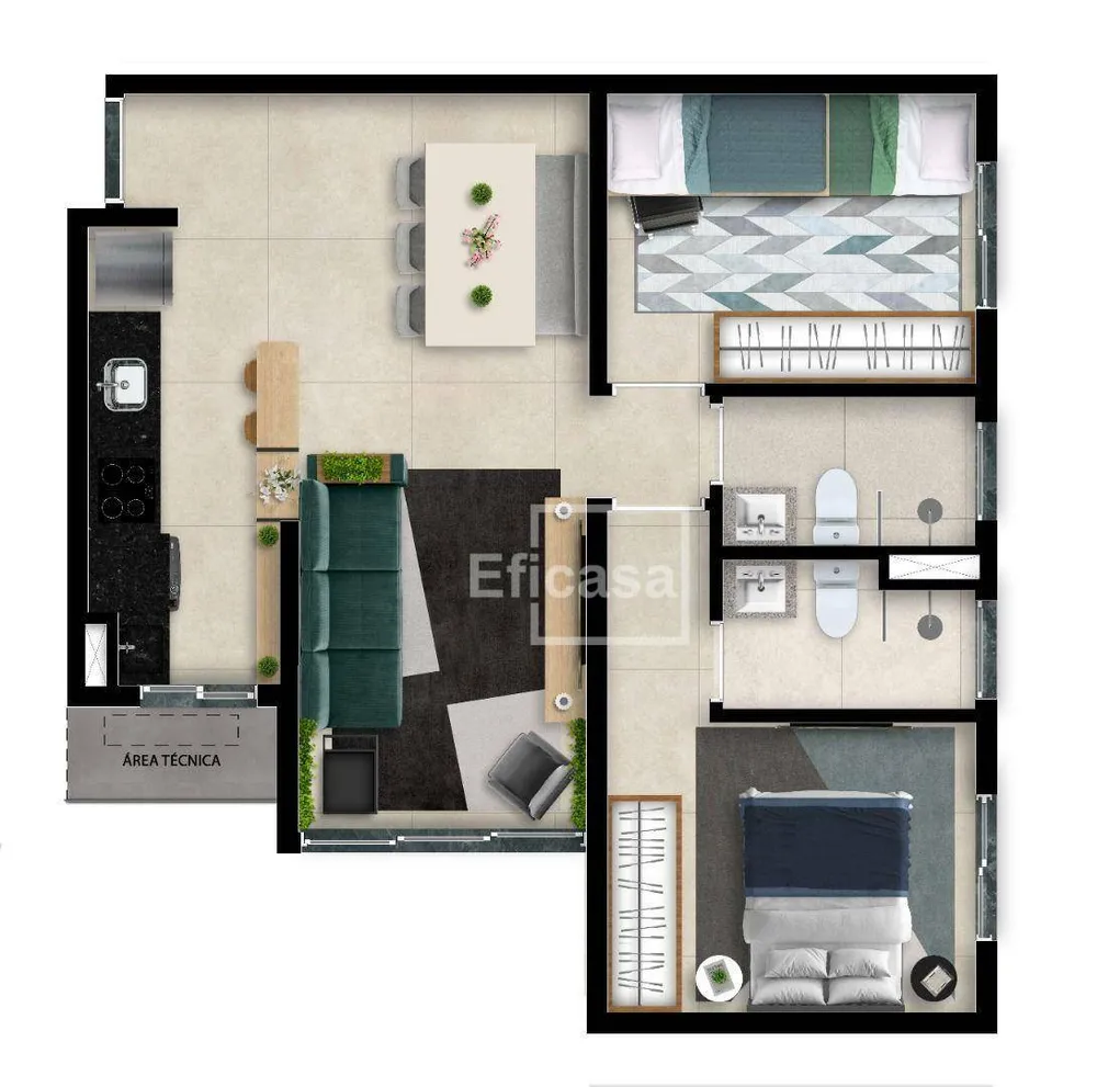 Apartamento, 2 quartos, 54 m² - Foto 1