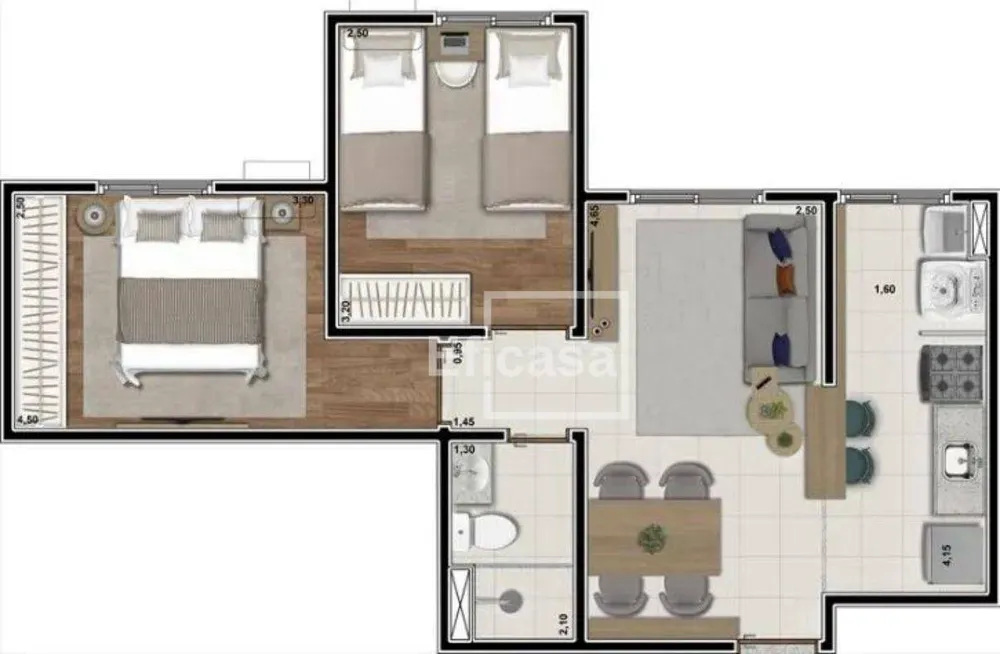 Apartamento, 2 quartos, 48 m² - Foto 1