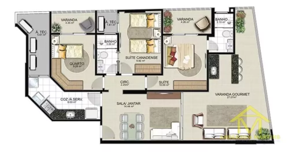 Apartamento, 3 quartos, 113 m² - Foto 1