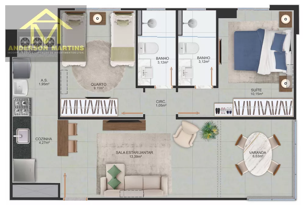 Apartamento, 2 quartos, 58 m² - Foto 11