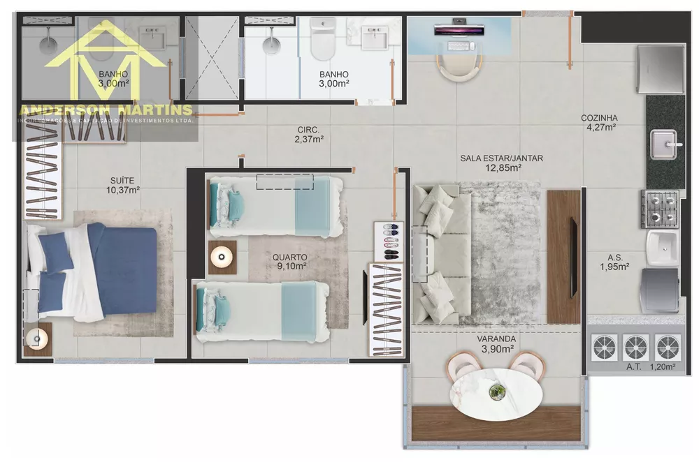 Apartamento, 2 quartos, 58 m² - Foto 12