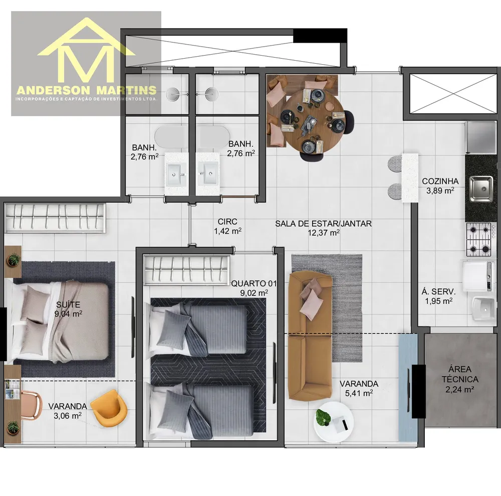 Apartamento, 2 quartos, 59 m² - Foto 16
