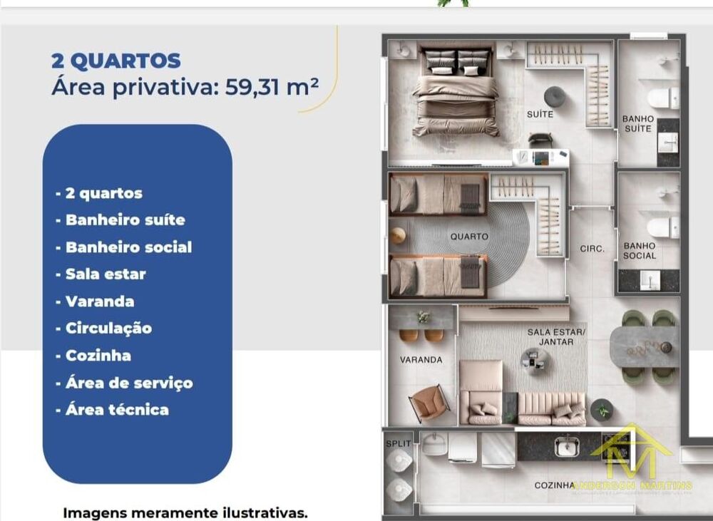 Apartamento, 2 quartos, 58 m² - Foto 12