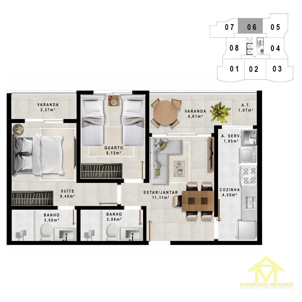 Apartamento, 2 quartos, 57 m² - Foto 7