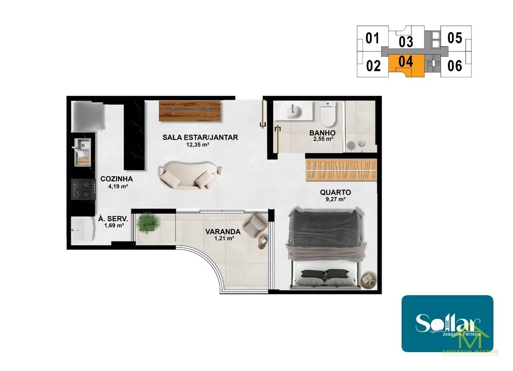 Apartamento, 1 quarto, 35 m² - Foto 8