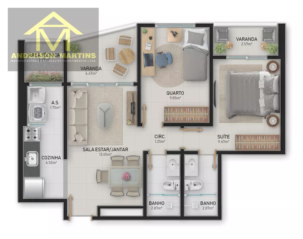 Apartamento, 2 quartos, 77 m² - Foto 9