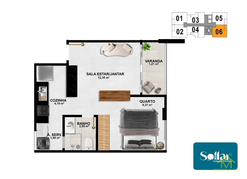 Apartamento, 1 quarto, 35 m² - Foto 21