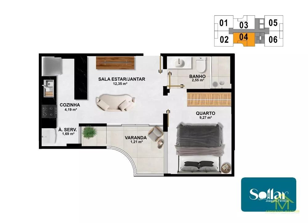 Apartamento, 1 quarto, 35 m² - Foto 16