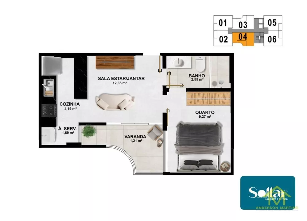 Apartamento, 1 quarto, 35 m² - Foto 17