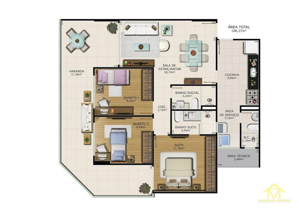Apartamento, 3 quartos, 106 m² - Foto 8