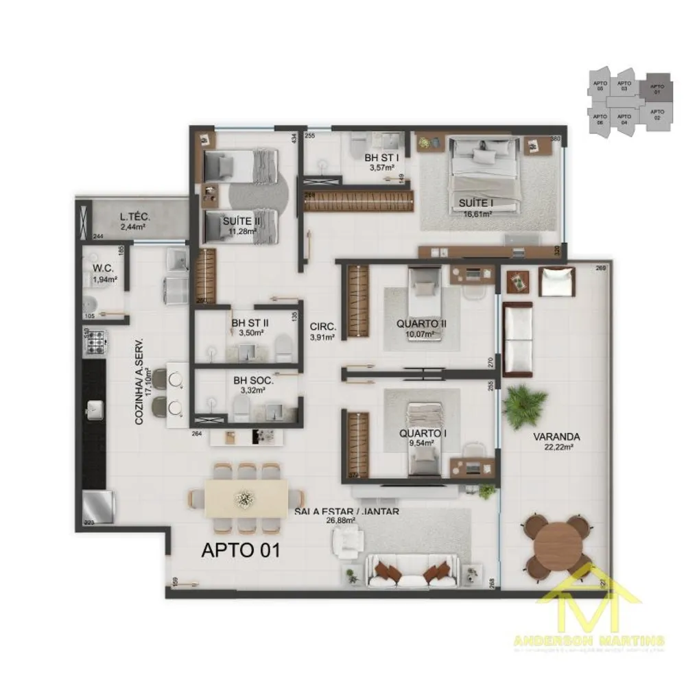 Apartamento, 3 quartos, 109 m² - Foto 3