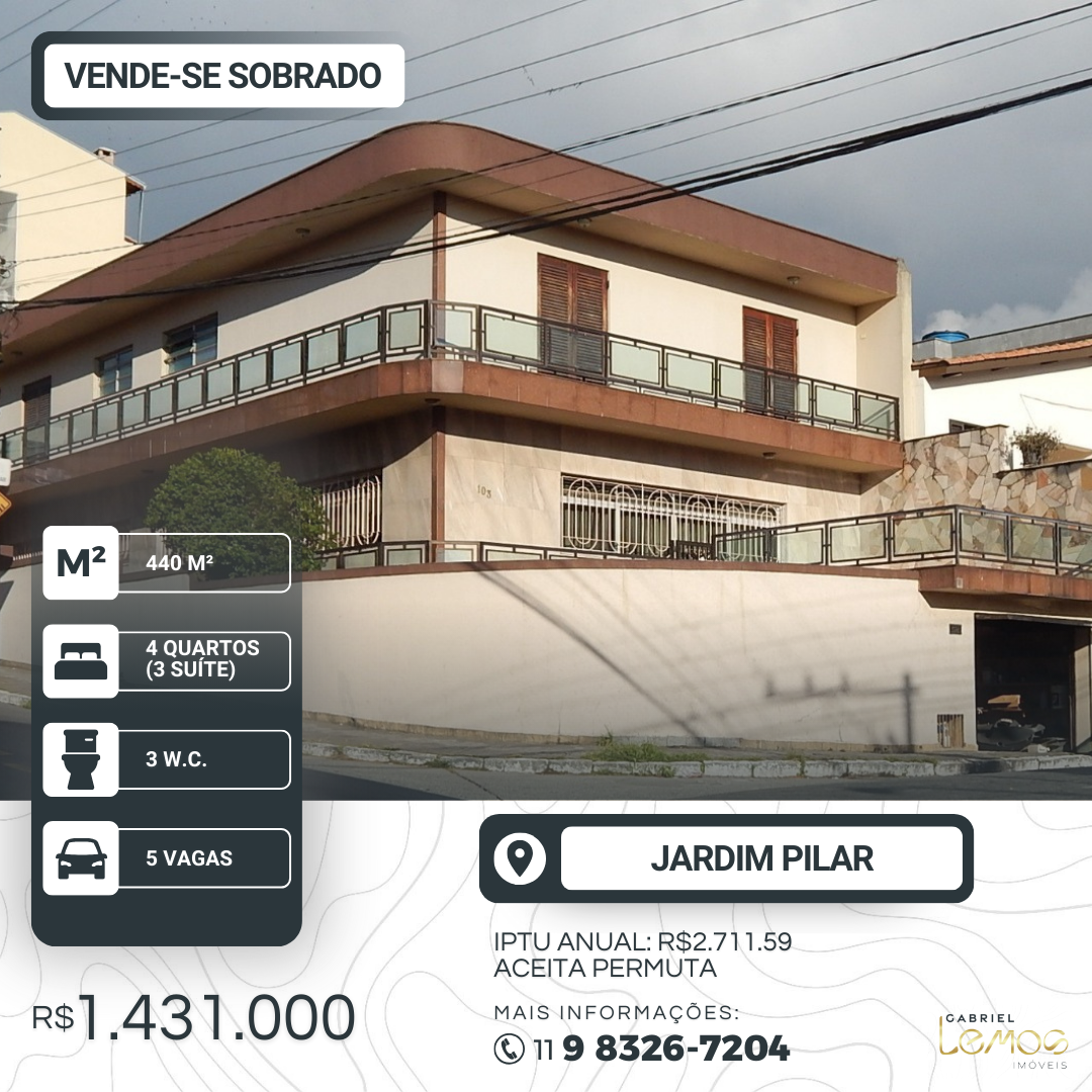 Sobrado à venda com 4 quartos, 440m² - Foto 1