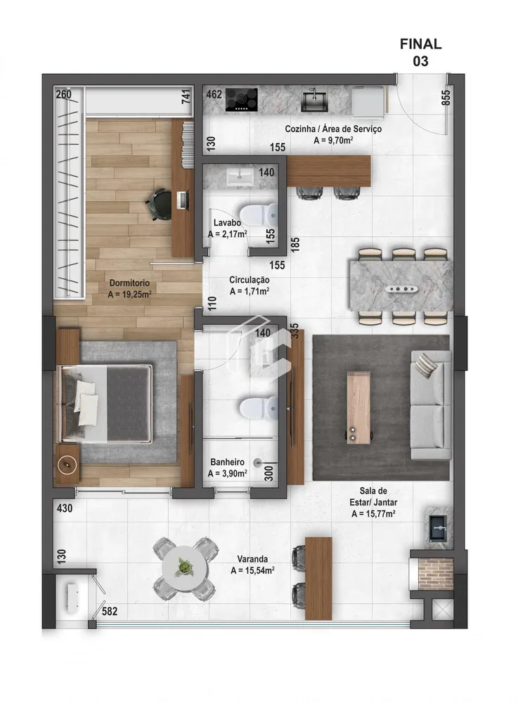 Apartamento, 1 quarto, 78 m² - Foto 2