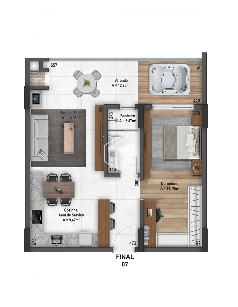 Apartamento, 1 quarto, 63 m² - Foto 2