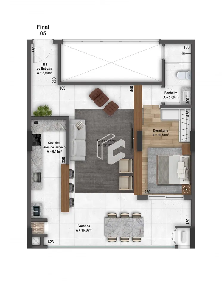Apartamento, 1 quarto, 72 m² - Foto 2