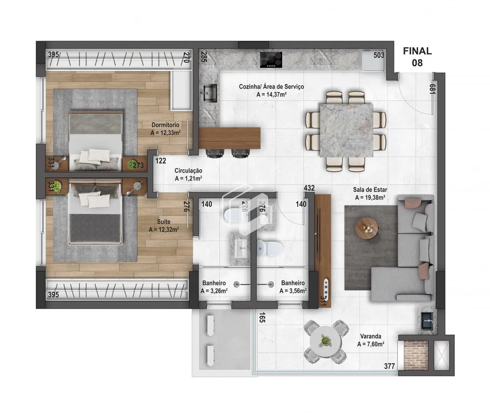 Apartamento, 2 quartos, 87 m² - Foto 2
