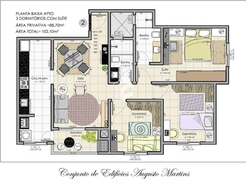 Apartamento, 2 quartos, 80 m² - Foto 3