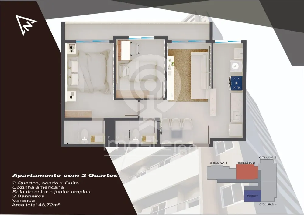 Apartamento, 2 quartos, 50 m² - Foto 3