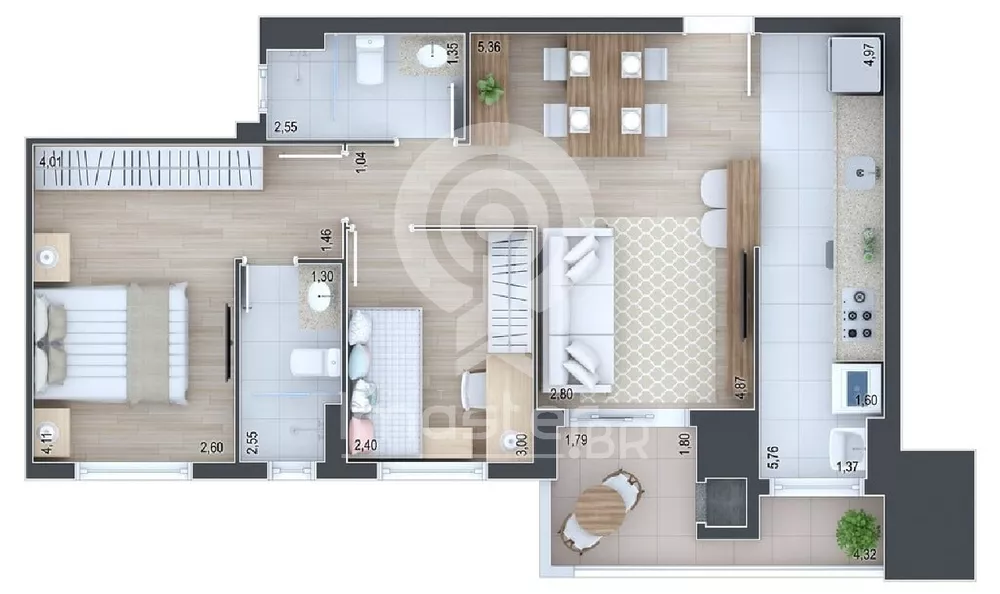 Apartamento, 2 quartos, 80 m² - Foto 1
