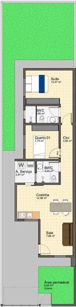 Casa, 66 m² - Foto 2