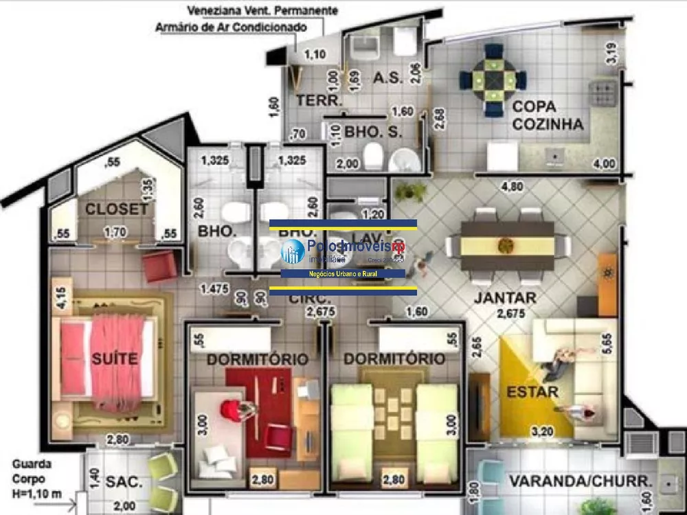 Apartamento à venda com 3 quartos, 121m² - Foto 3