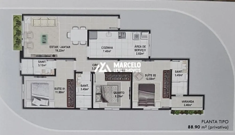 Apartamento, 3 quartos, 88 m² - Foto 6