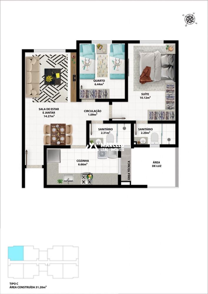 Apartamento, 2 quartos, 45 m² - Foto 5