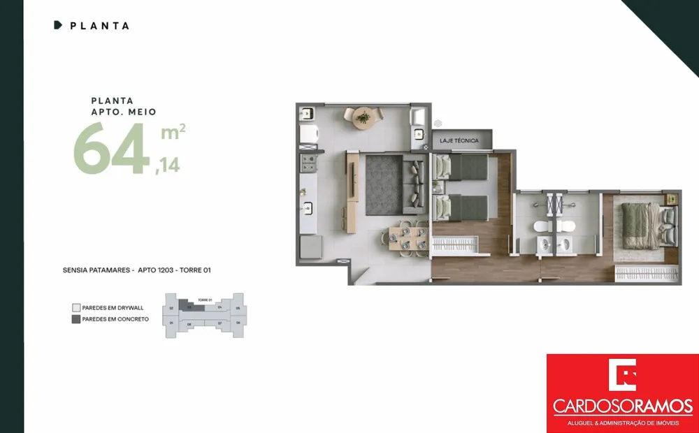 Apartamento, 2 quartos, 64 m² - Foto 6