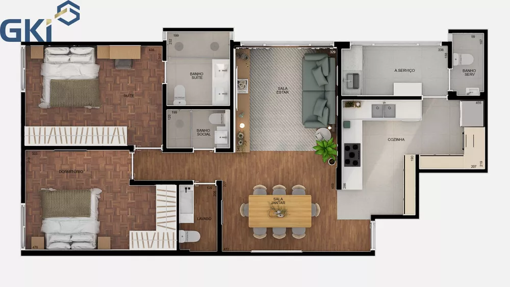 Apartamento, 2 quartos, 100 m² - Foto 2
