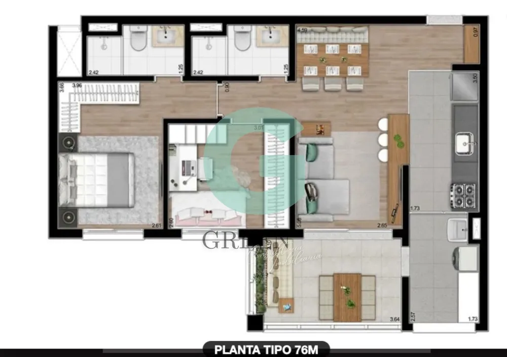 Apartamento, 2 quartos, 76 m² - Foto 15