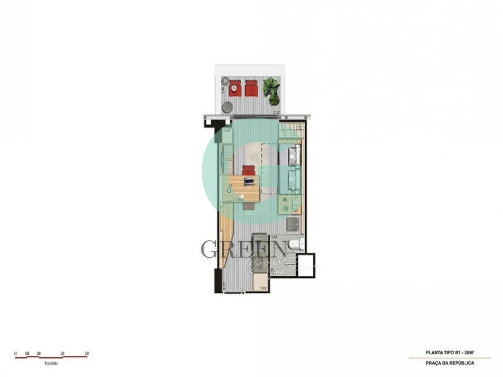Apartamento, 1 quarto, 29 m² - Foto 1