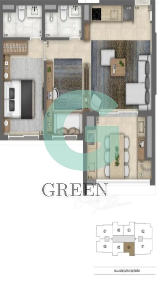 Apartamento, 2 quartos, 65 m² - Foto 2