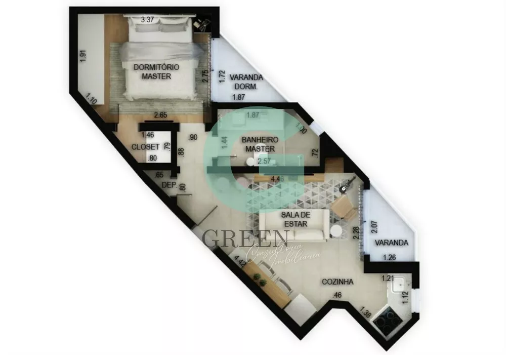 Apartamento, 1 quarto, 40 m² - Foto 8