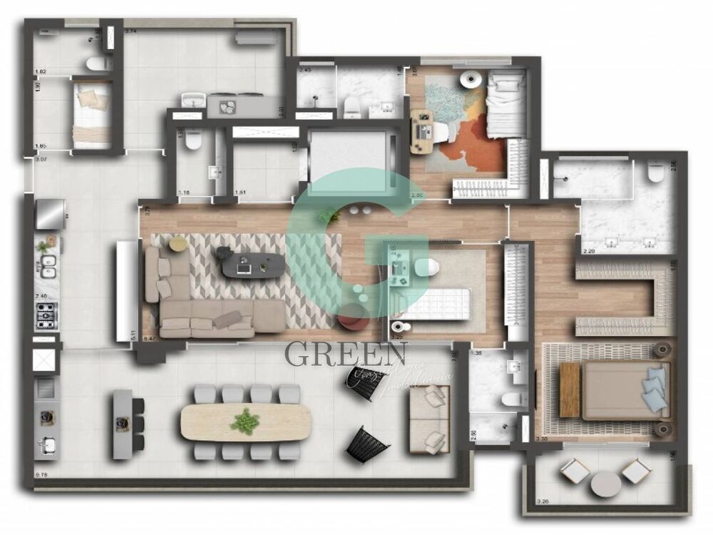 Apartamento, 3 quartos, 173 m² - Foto 2