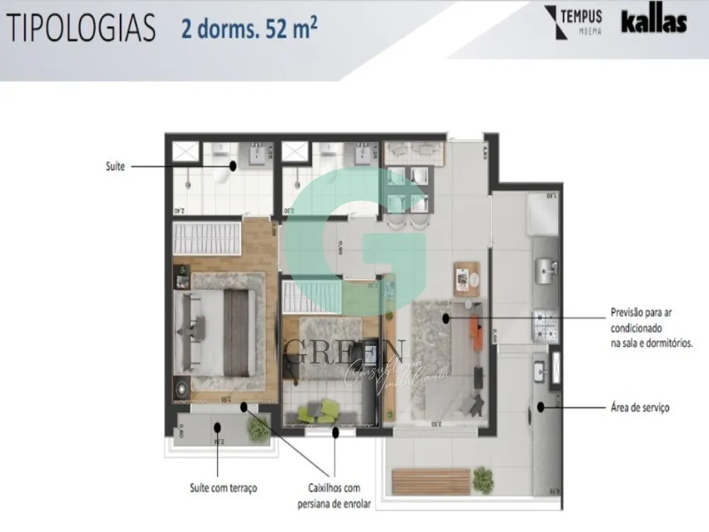 Apartamento, 2 quartos, 52 m² - Foto 8
