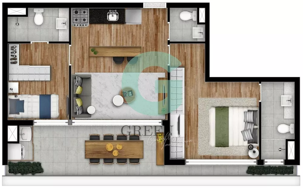 Apartamento à venda com 2 quartos, 68m² - Foto 2