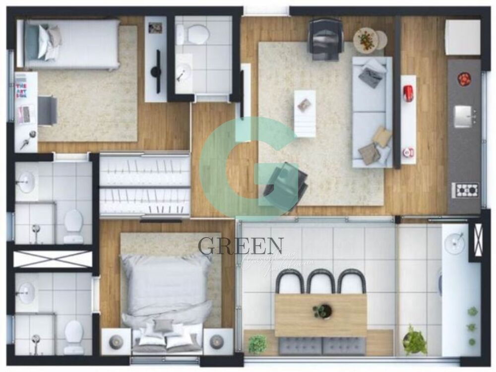 Apartamento, 2 quartos, 53 m² - Foto 3