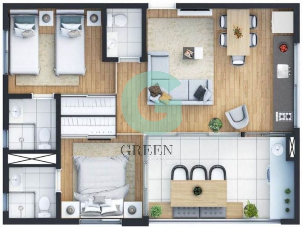 Apartamento, 2 quartos, 53 m² - Foto 2