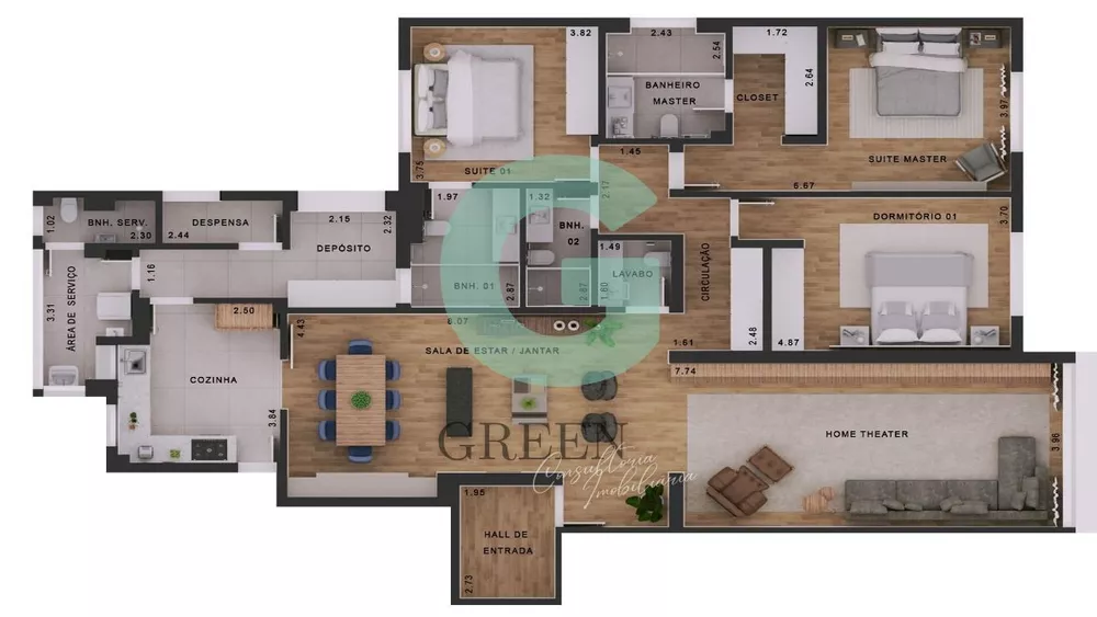 Apartamento à venda com 3 quartos, 252m² - Foto 8