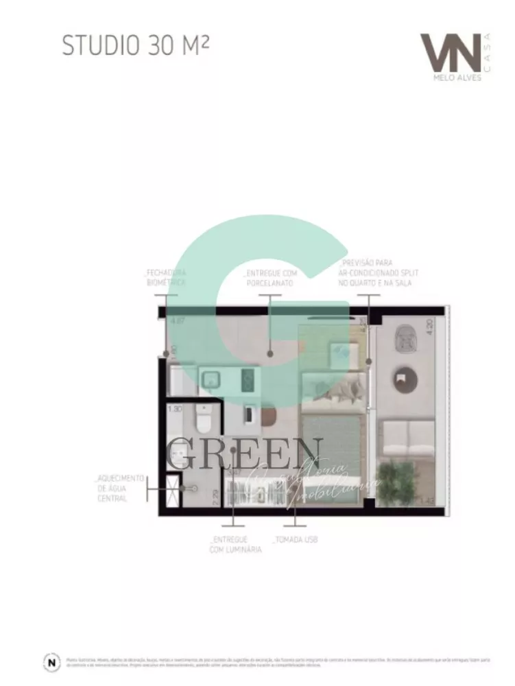 Apartamento, 1 quarto, 27 m² - Foto 2