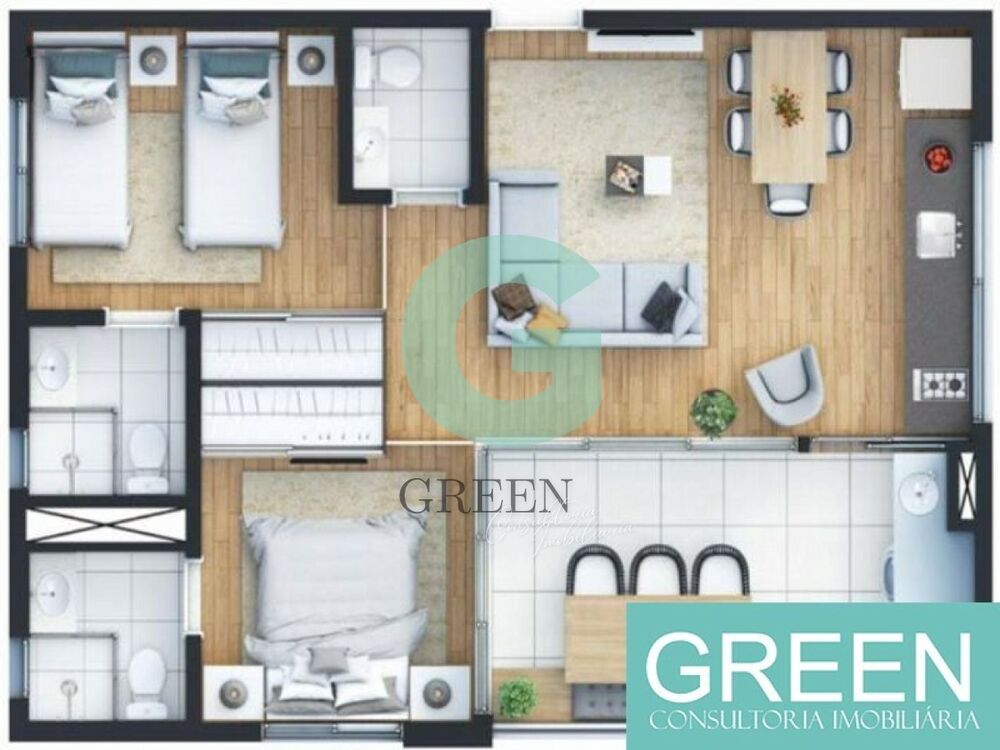 Apartamento, 2 quartos, 53 m² - Foto 3