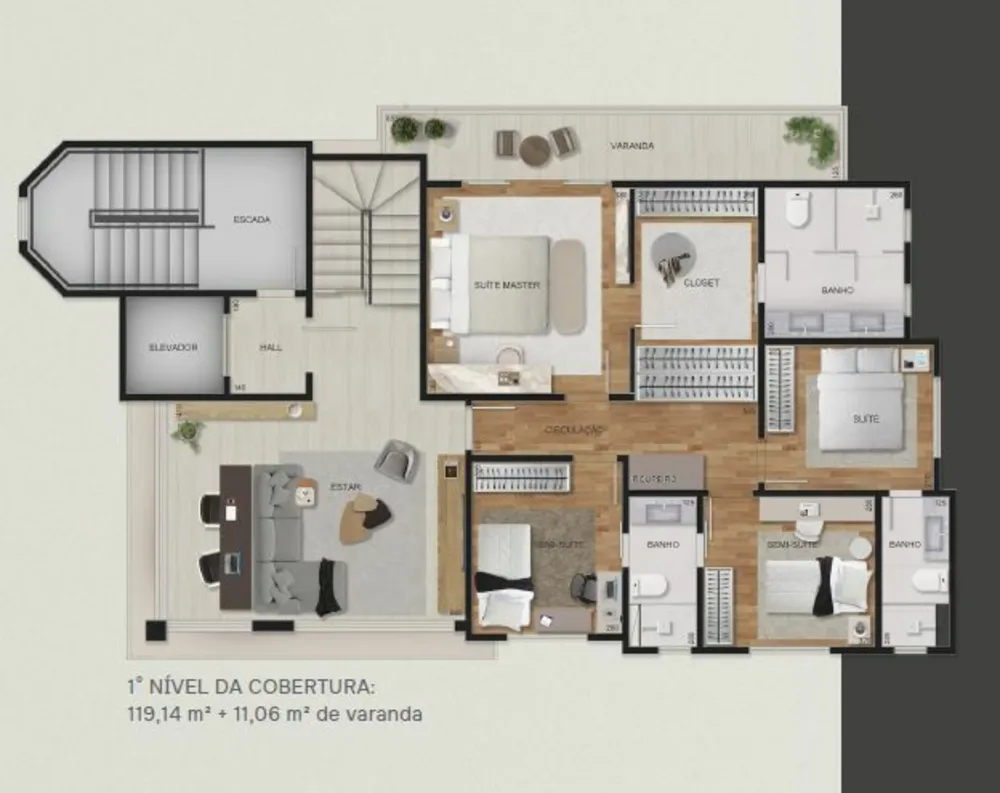 Cobertura, 4 quartos, 262 m² - Foto 2
