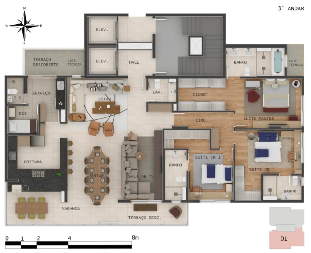Apartamento, 4 quartos, 142 m² - Foto 1