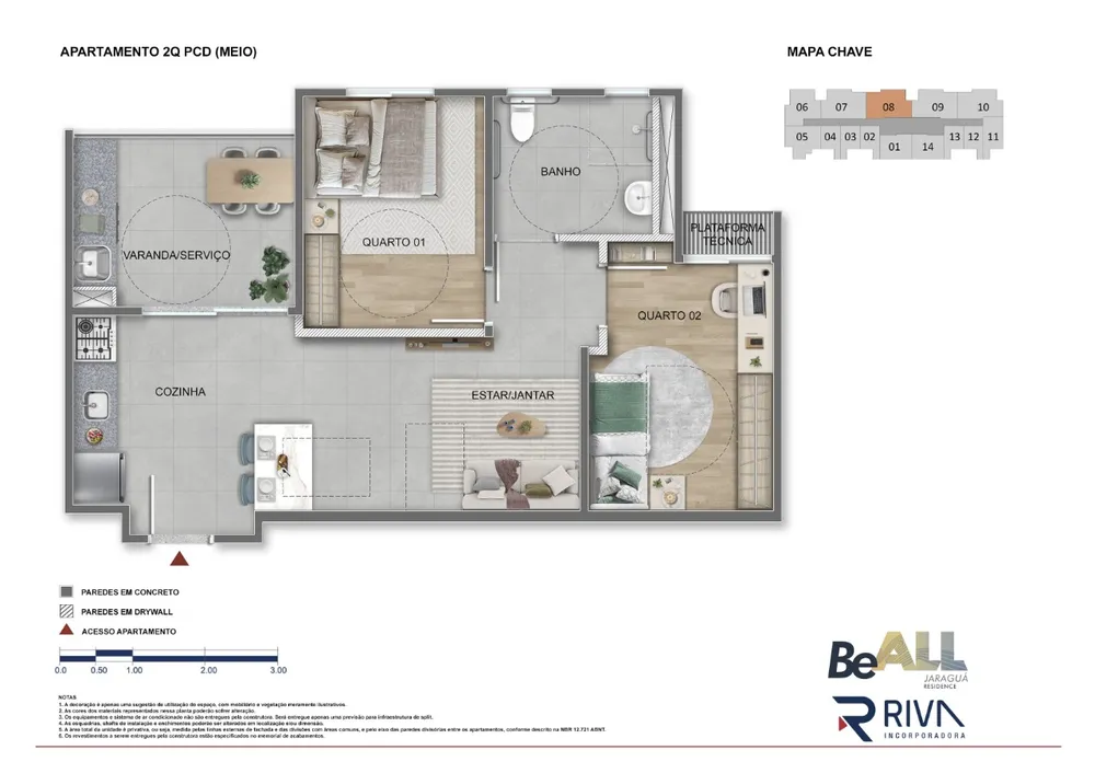Apartamento, 2 quartos, 45 m² - Foto 3