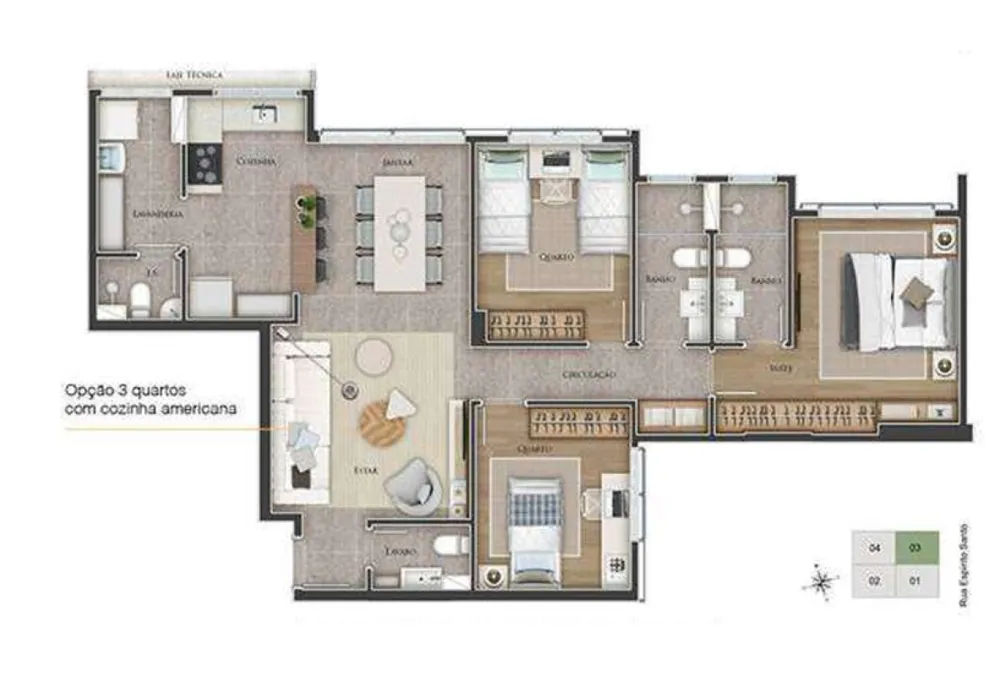 Apartamento, 3 quartos, 93 m² - Foto 2