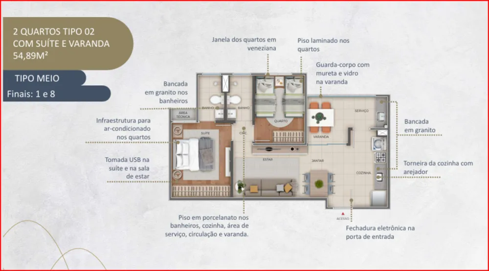 Apartamento, 2 quartos, 59 m² - Foto 5