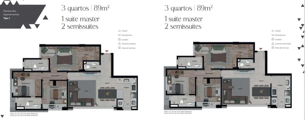 Apartamento, 3 quartos, 89 m² - Foto 2