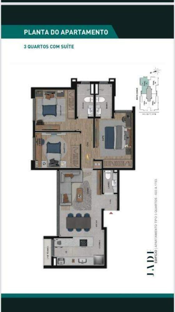 Apartamento à venda com 3 quartos, 84m² - Foto 1